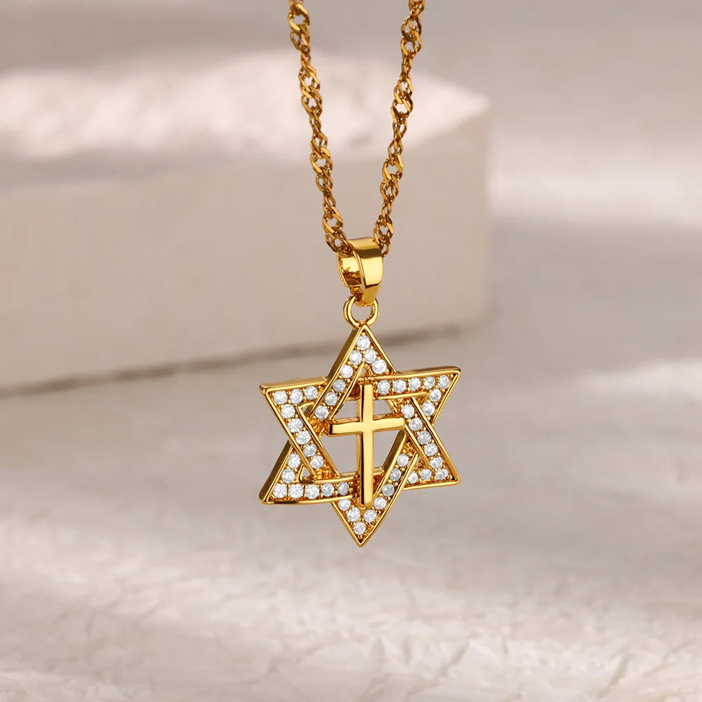 Star & Cross Pendant Necklace