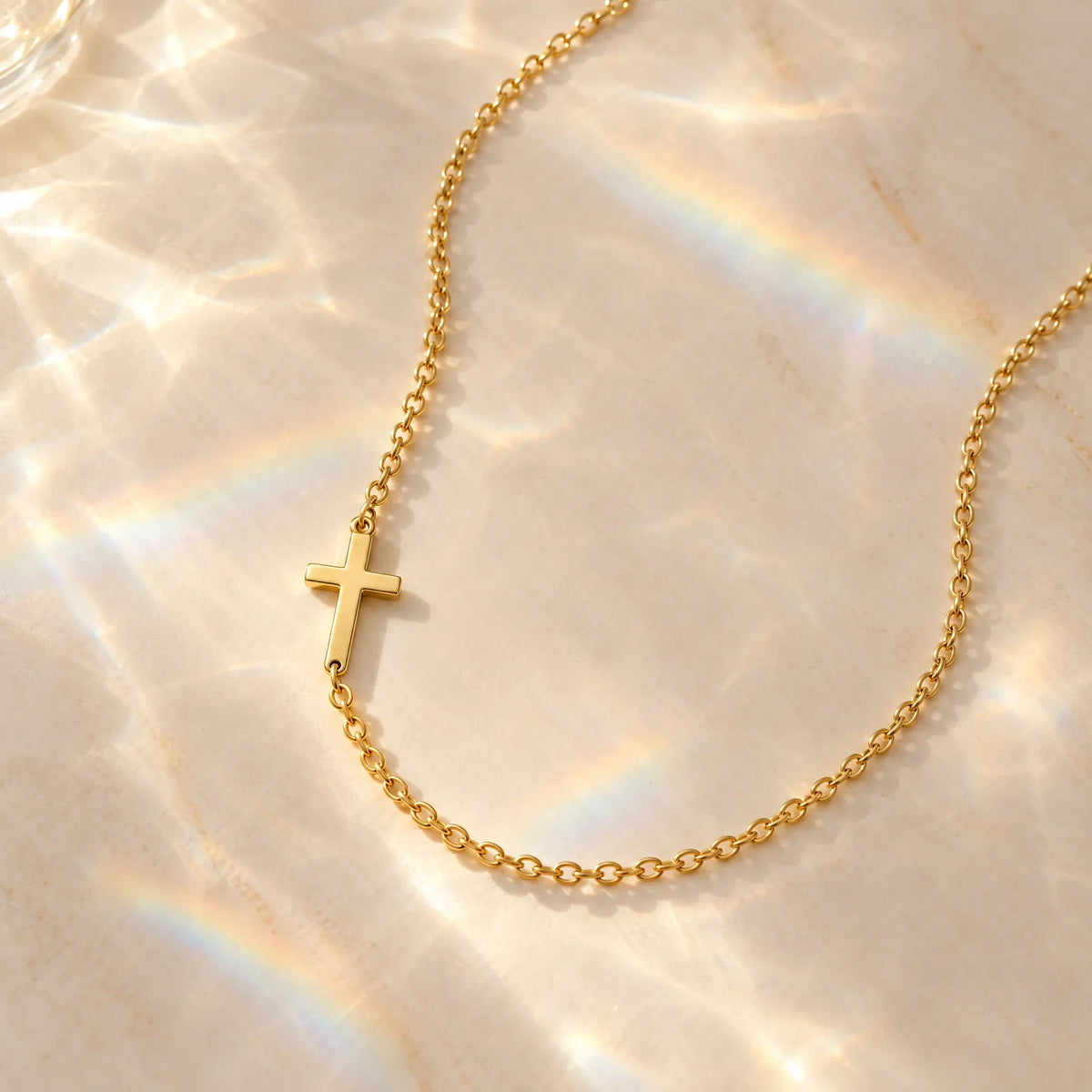 Sideways Cross Necklace