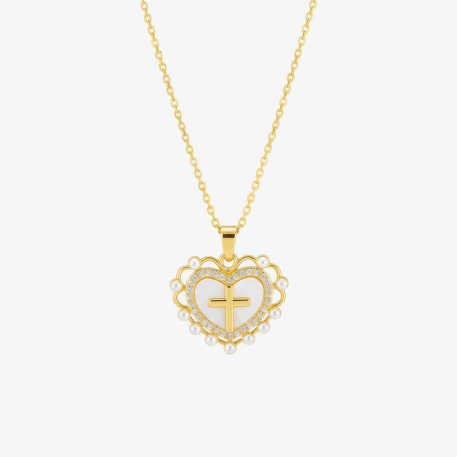 Heart Cross Necklace