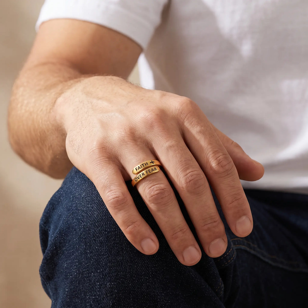Faith Over Fear Ring