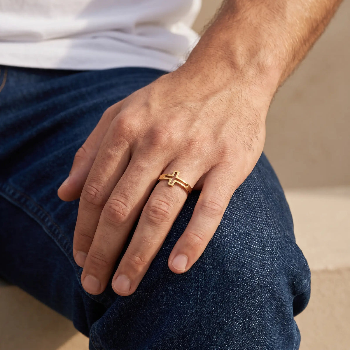 Hollow Cross Ring