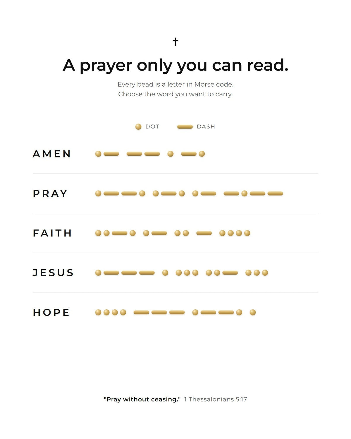 Hidden Prayer Morse Code Necklace
