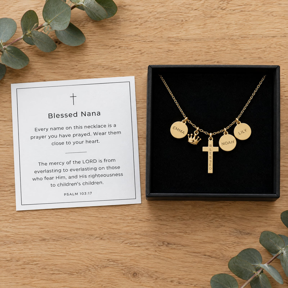 Blessed Nana Cross Name Necklace