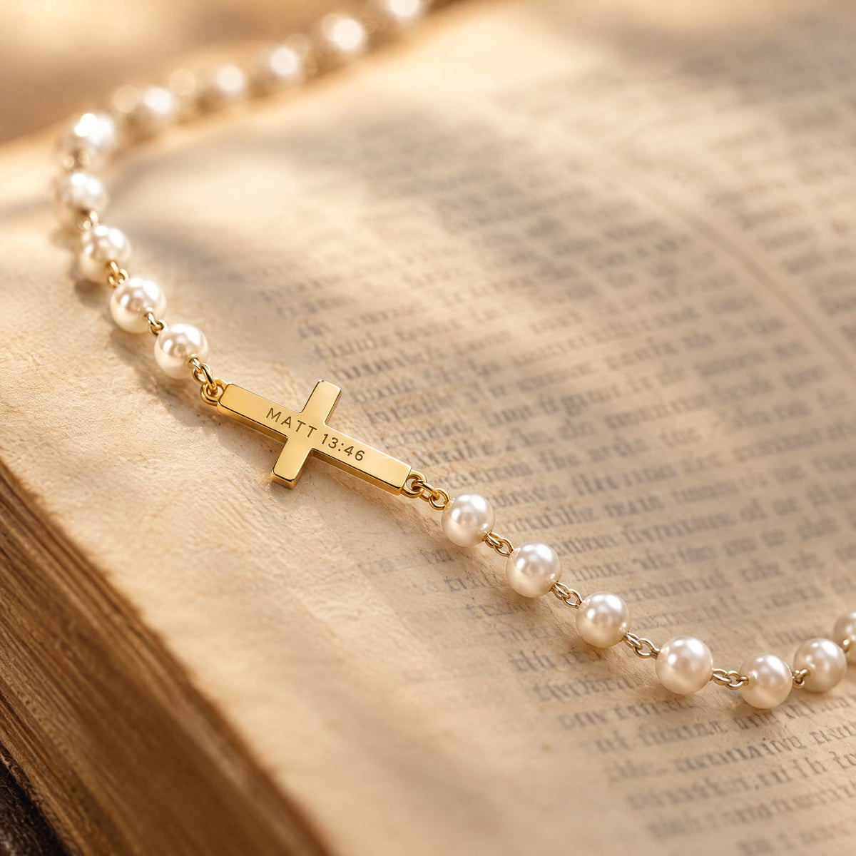 Pearl of Great Price Cross Necklace