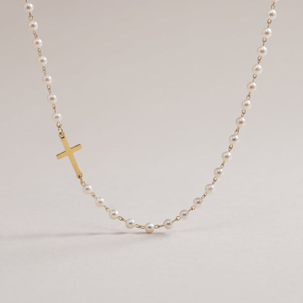 Pearl of Great Price Cross Necklace