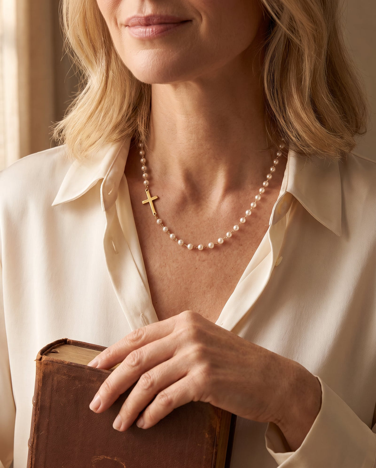 Pearl of Great Price Cross Necklace
