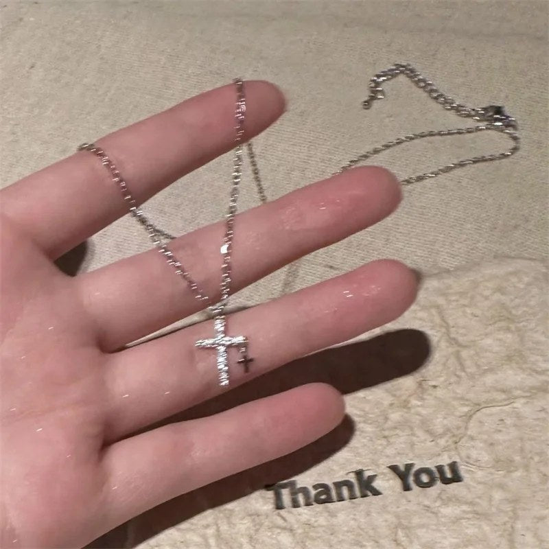 Petite Crystal Cross Necklace